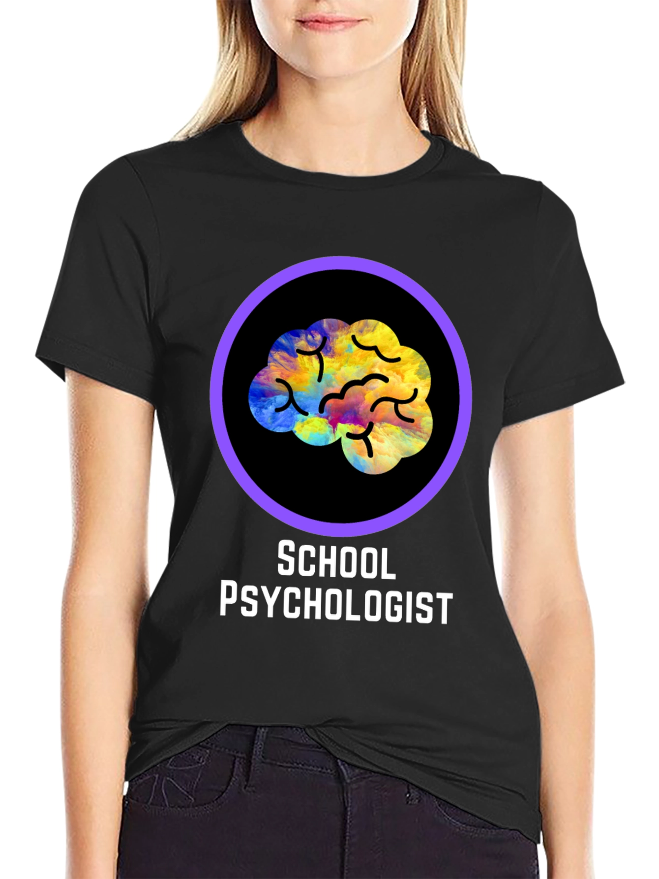 School Psychologist T-Shirt - Brain Design