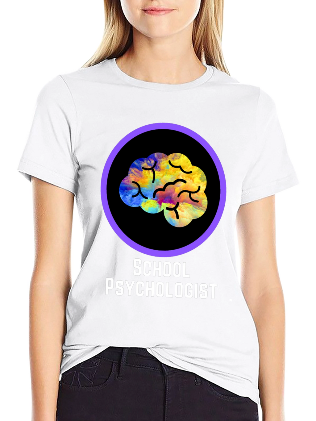 School Psychologist T-Shirt - Brain Design