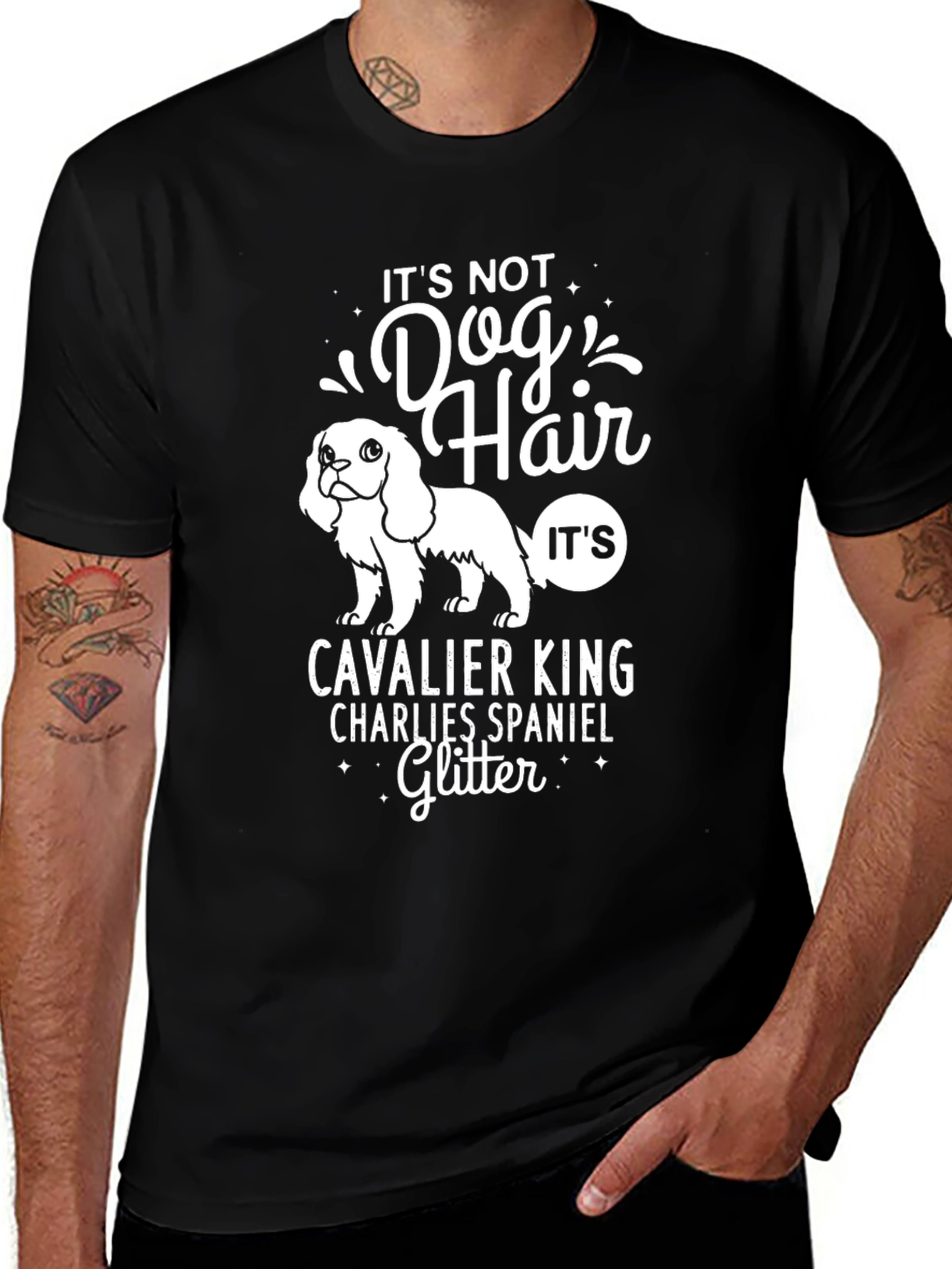 Dog Hair Glitter Cavalier King T-Shirt