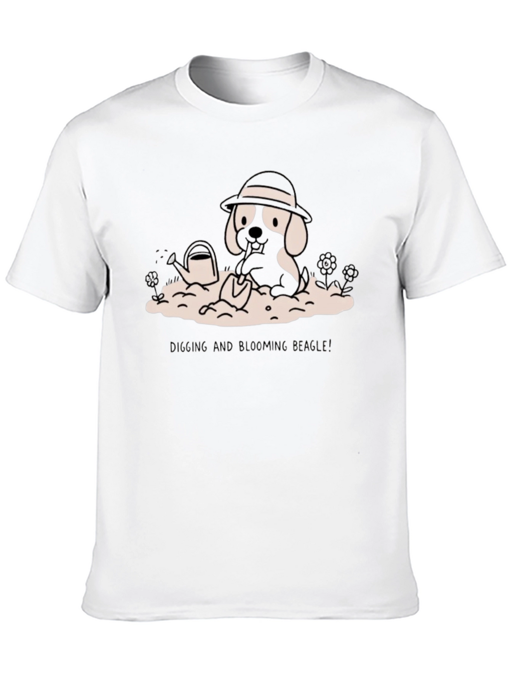 Digging Beagle Graphic Tee - Black Cotton T-Shirt
