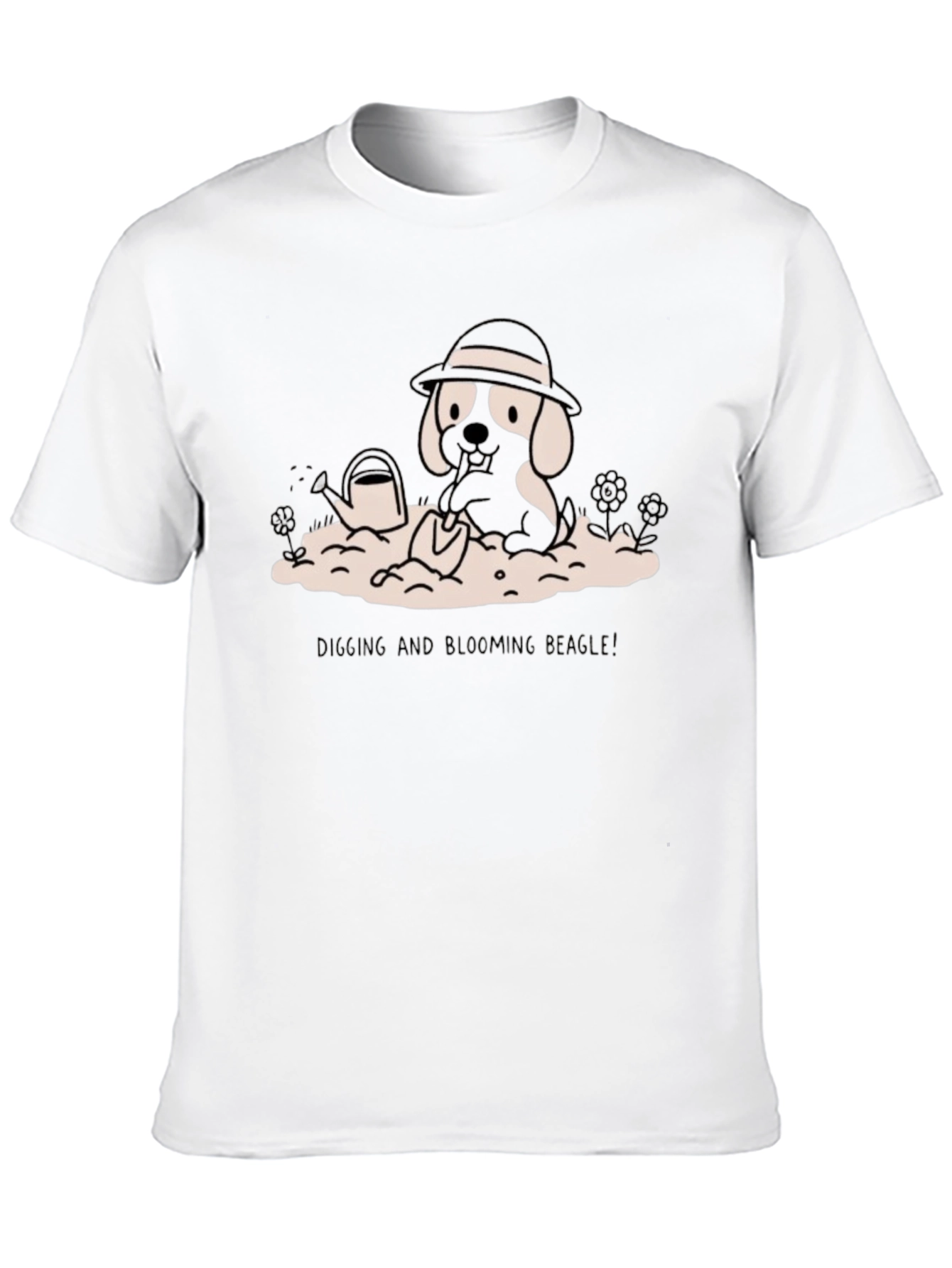 Digging Beagle Graphic Tee - Black Cotton T-Shirt