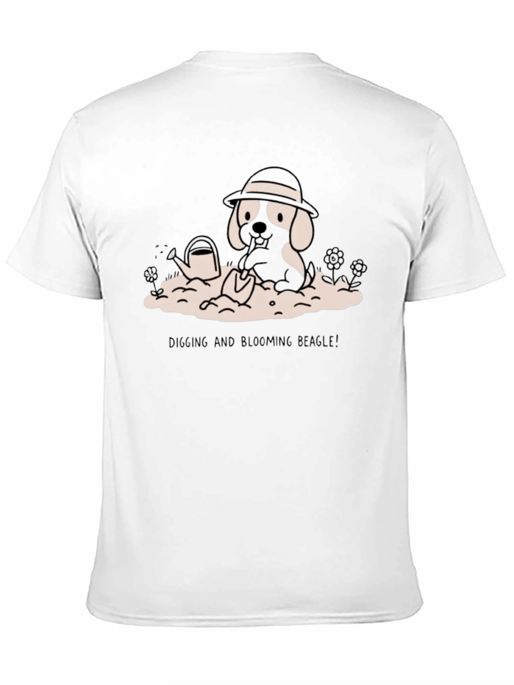 Digging Beagle Graphic Tee - Black Cotton T-Shirt