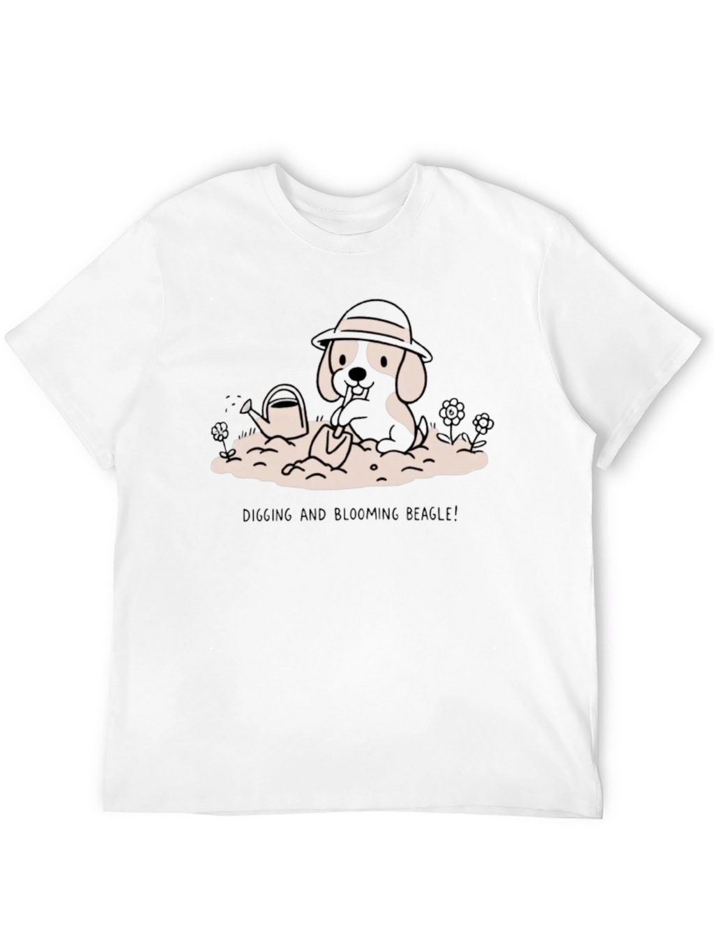 Digging Beagle Graphic Tee - Black Cotton T-Shirt