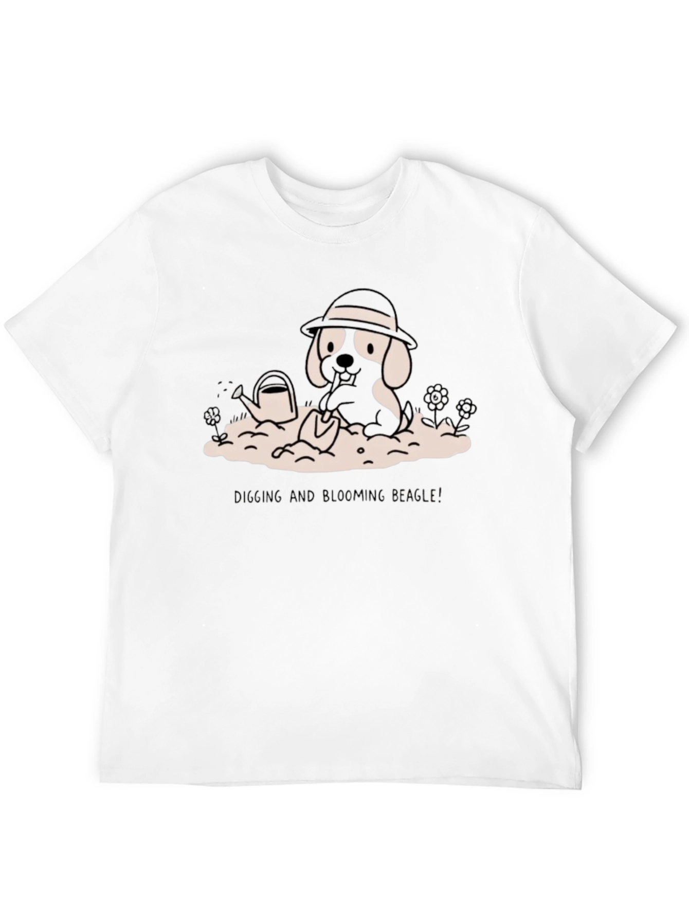 Digging Beagle Graphic Tee - Black Cotton T-Shirt
