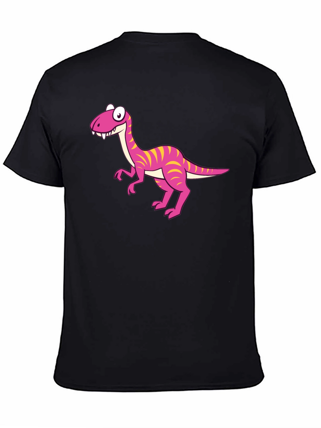 Cartoon Dinosaur Graphic Print Mens Tee - Black