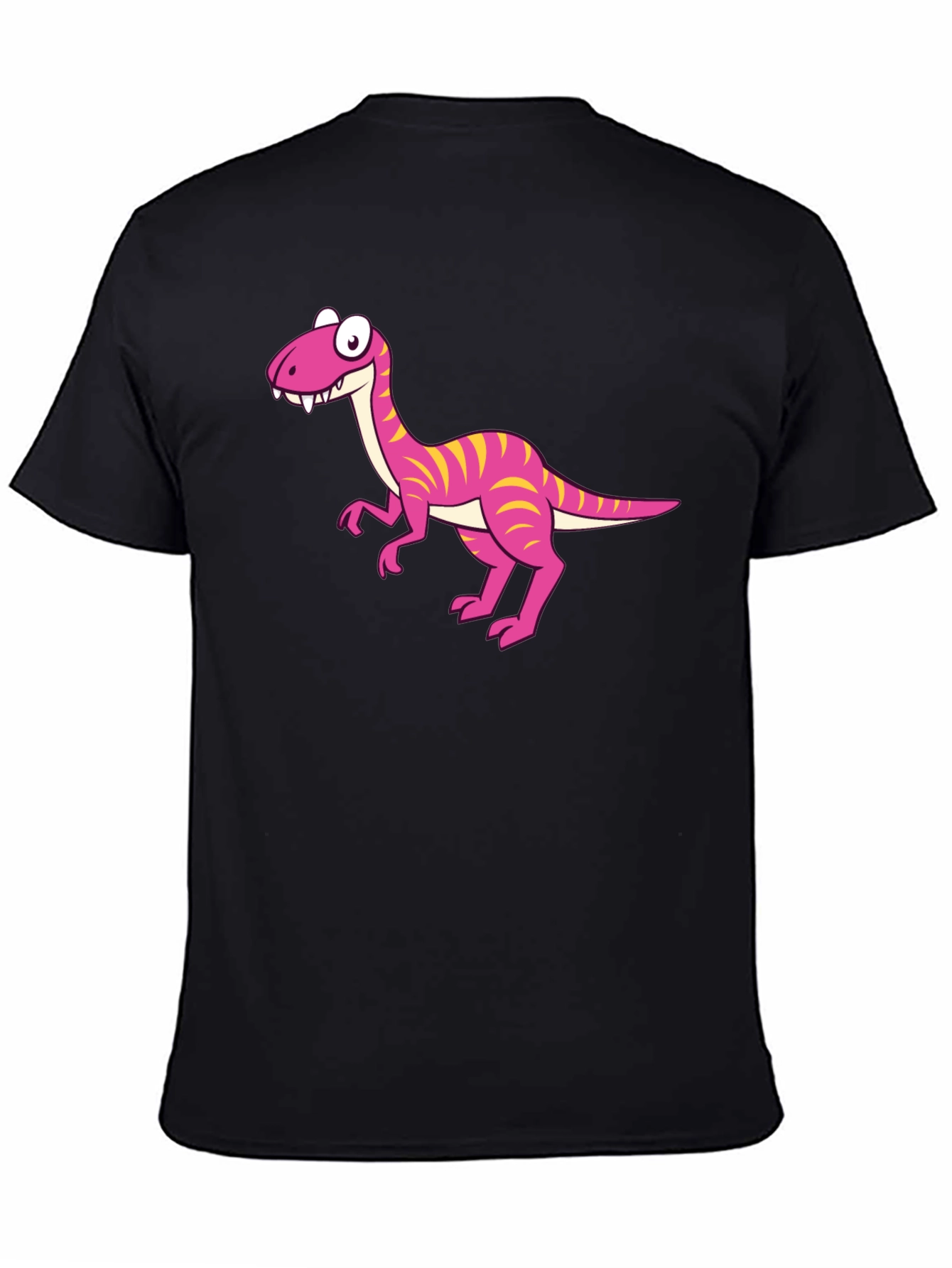 Cartoon Dinosaur Graphic Print Mens Tee - Black