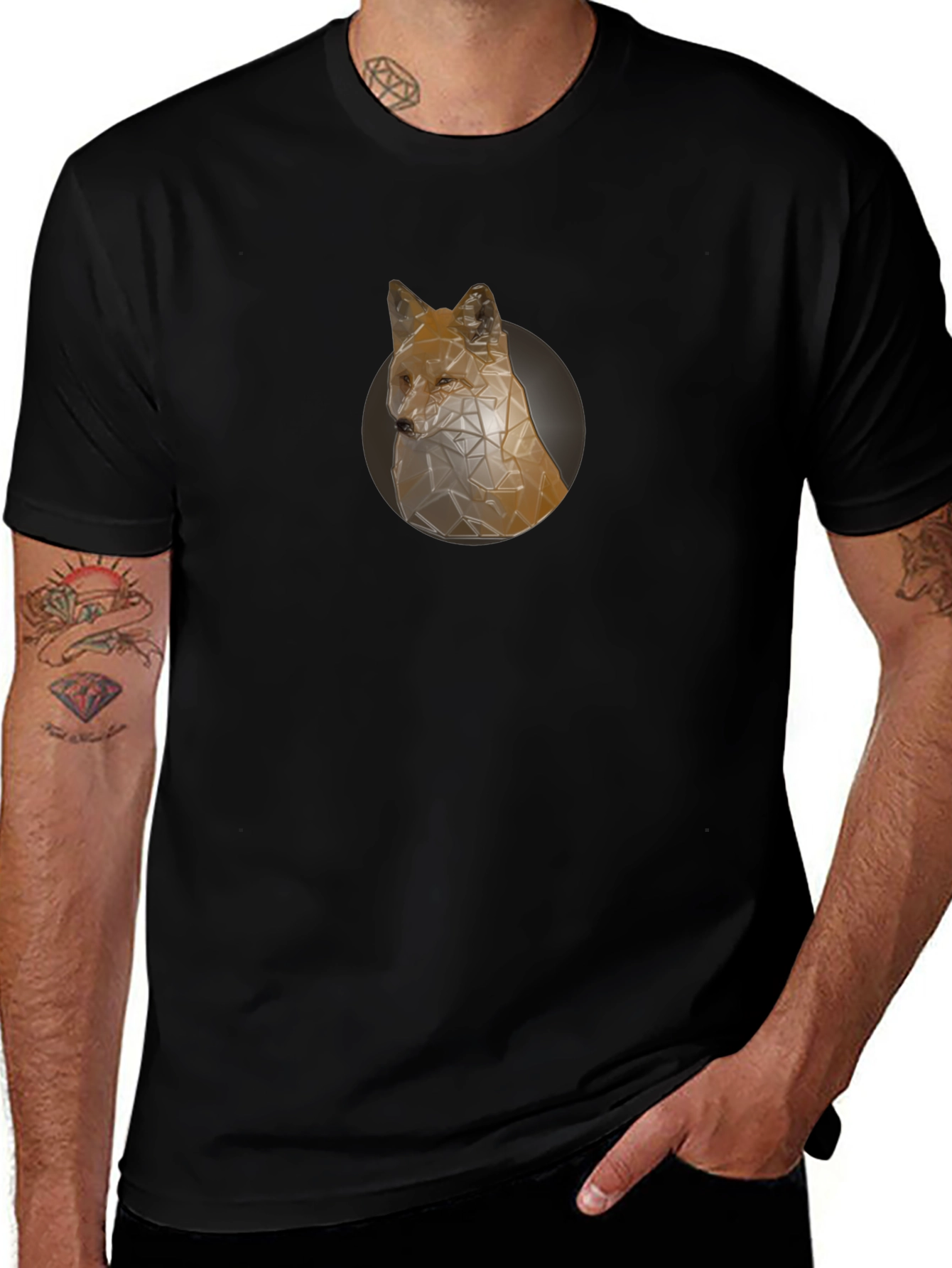 Geometric Fox Graphic Tee - Modern Style