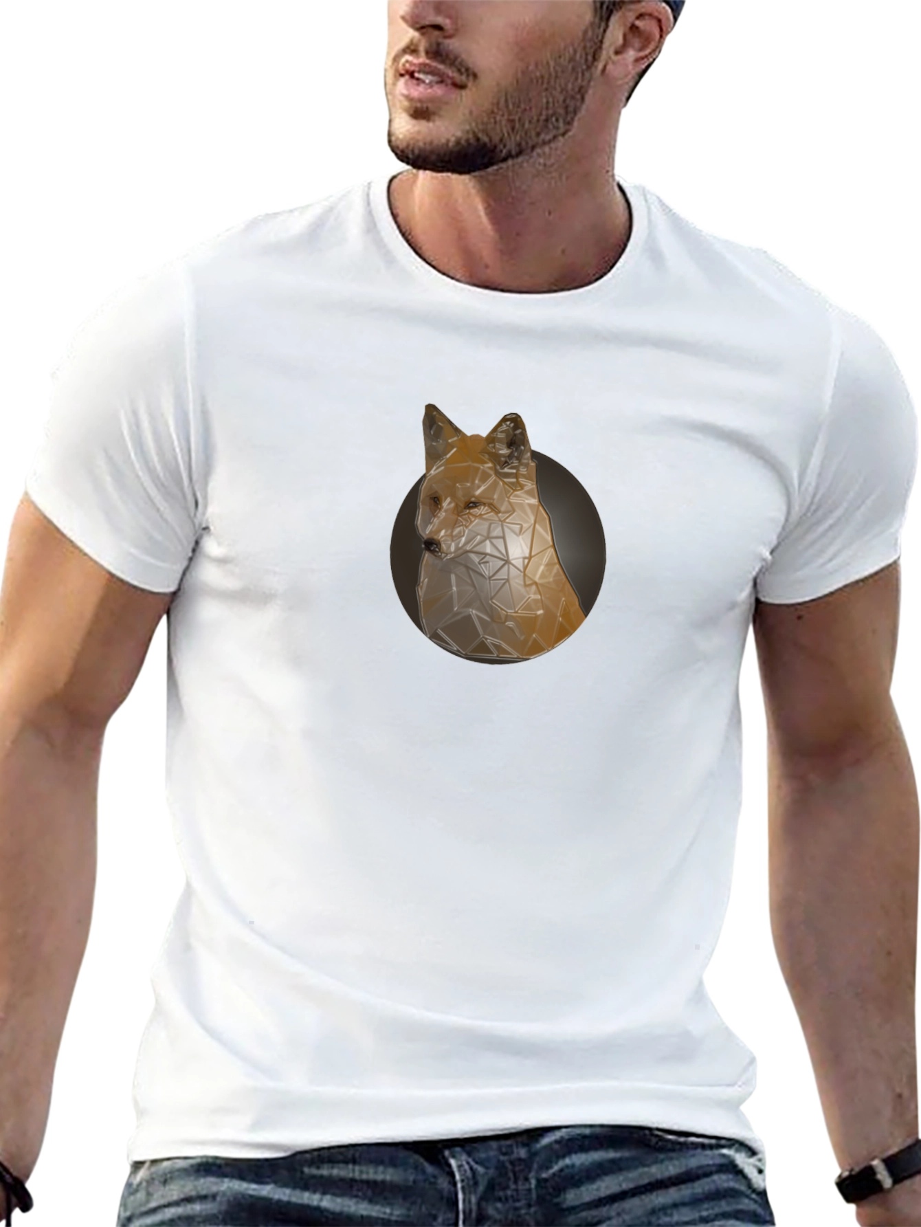 Geometric Fox Graphic Tee - Modern Style