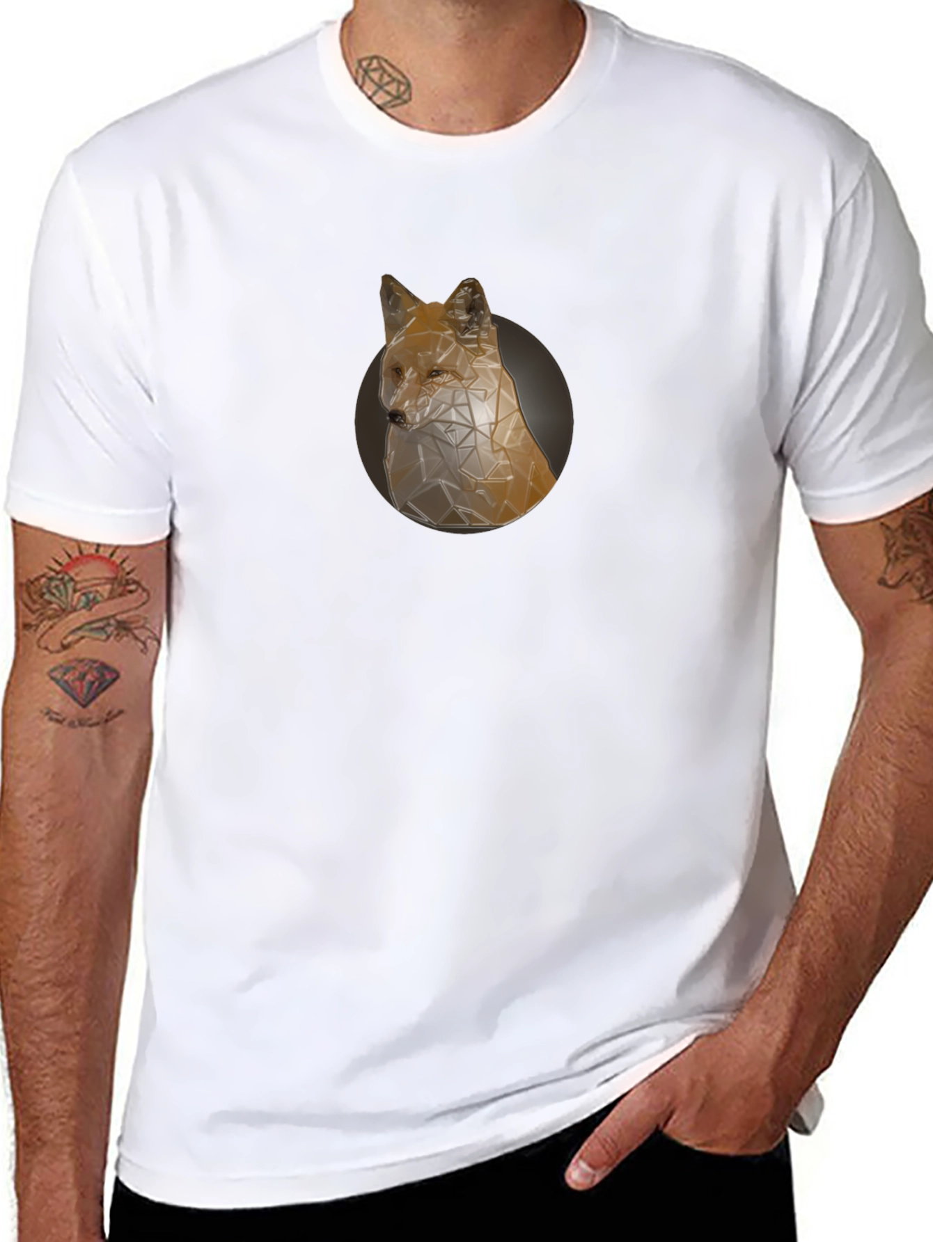 Geometric Fox Graphic Tee - Modern Style