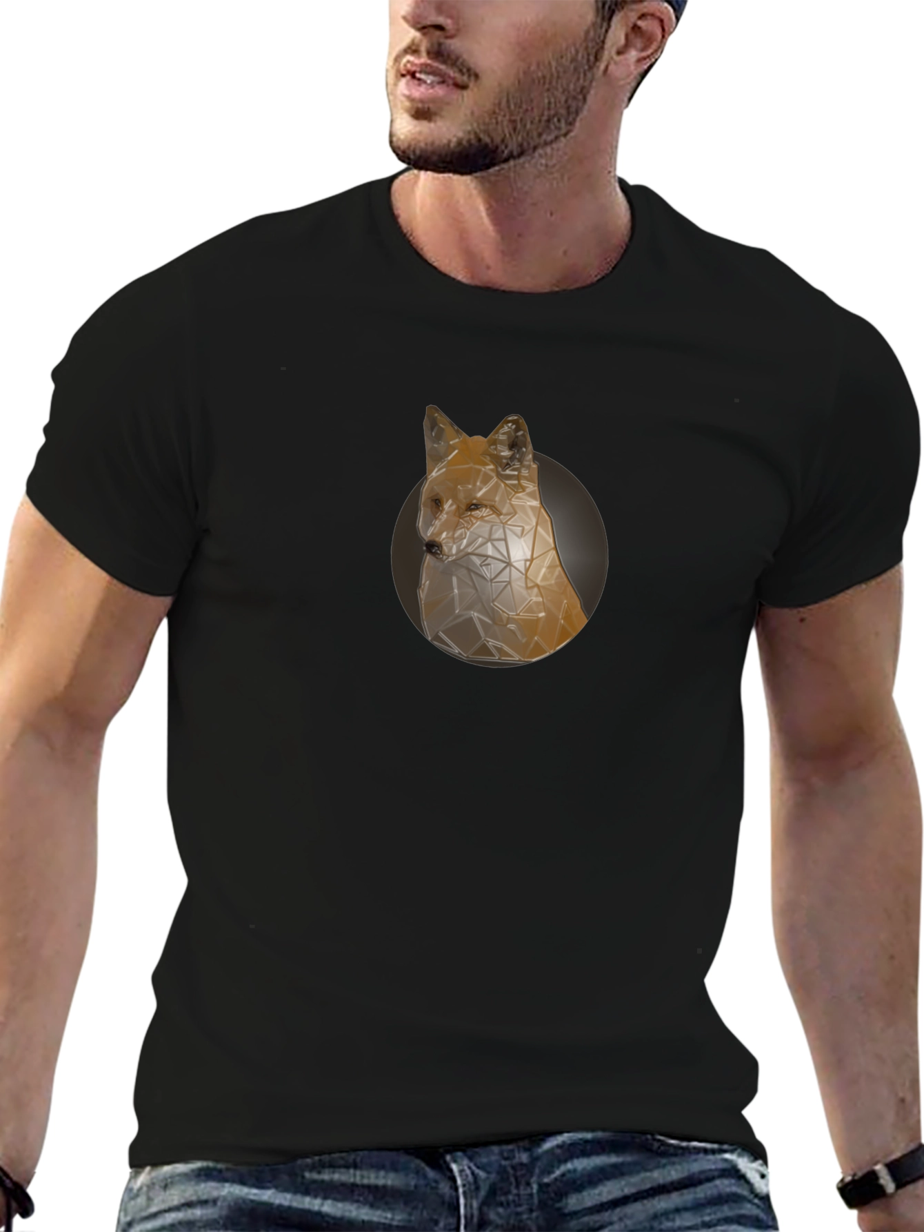 Geometric Fox Graphic Tee - Modern Style