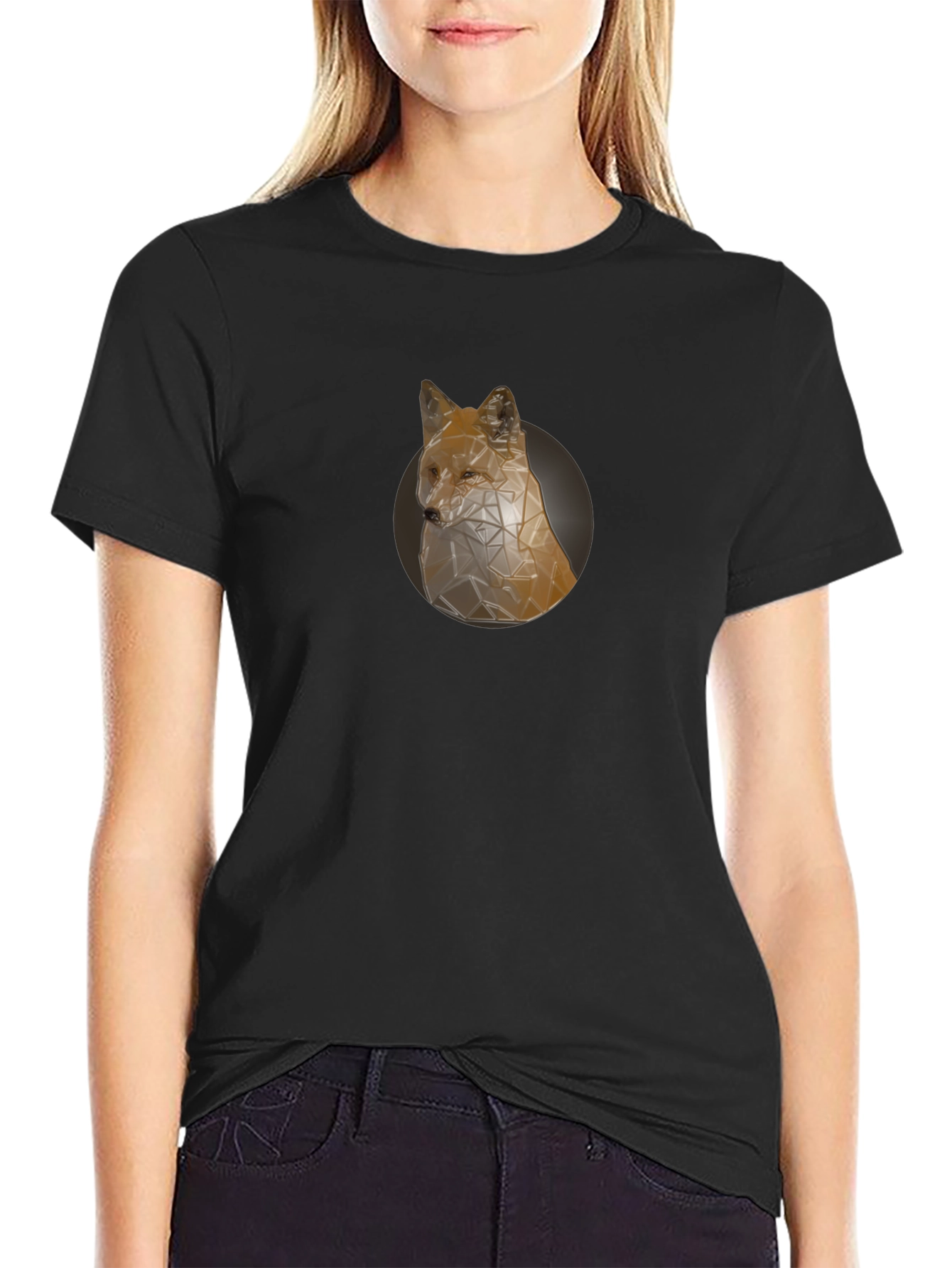 Geometric Fox Graphic Tee - Modern Style