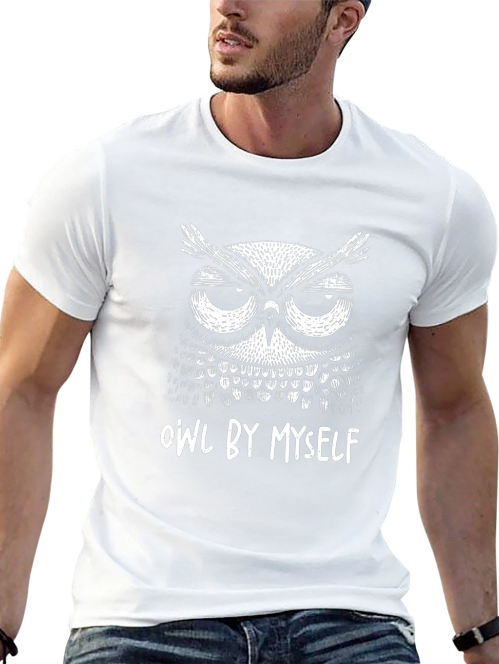 Owl By Myself Black Graphic T-Shirt
