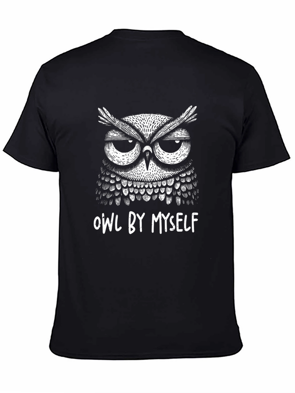 Owl By Myself Black Graphic T-Shirt