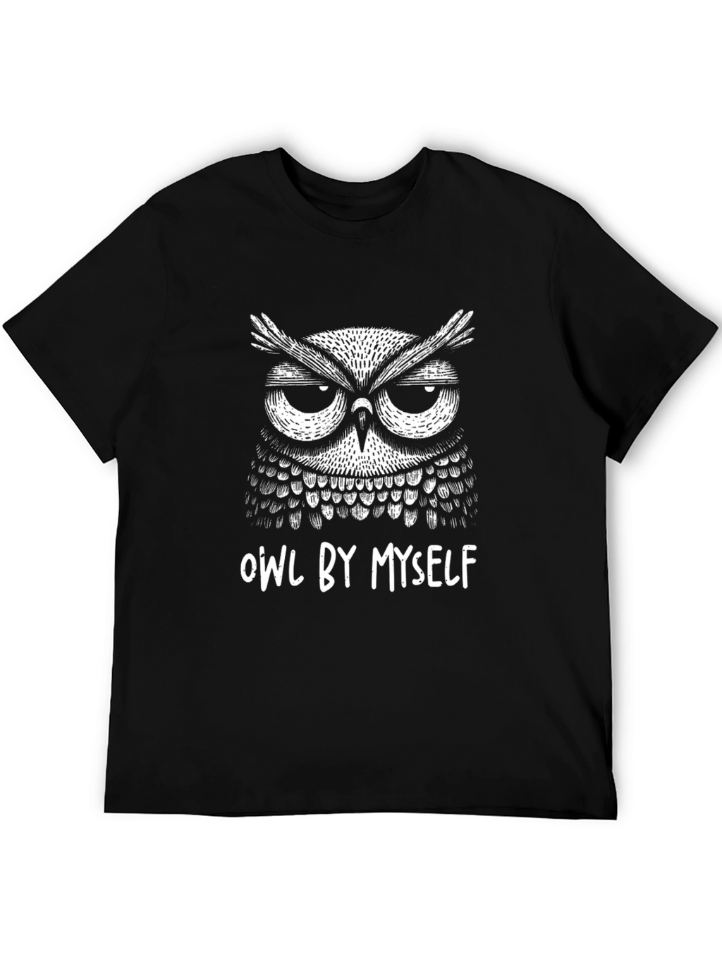 Owl By Myself Black Graphic T-Shirt