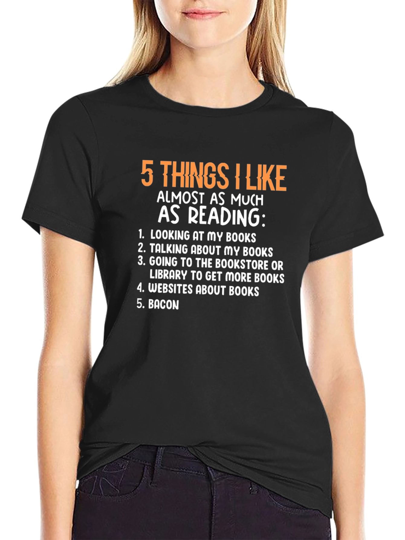 Funny 5 Things I Like Almost As Much As Reading T-Shirt