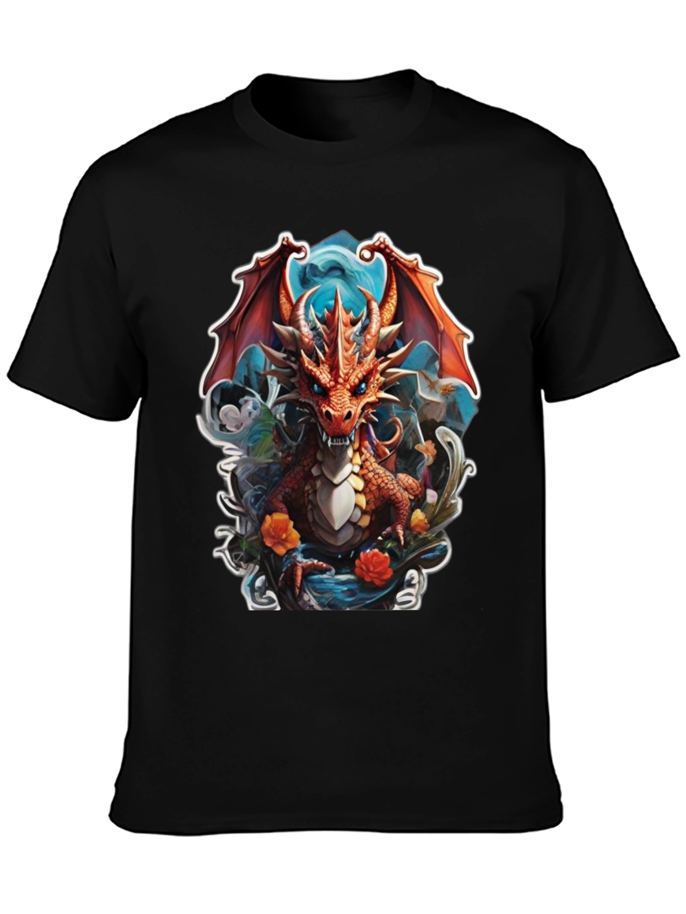 Dragon Graphic Tee - Fantasy Art Shirt