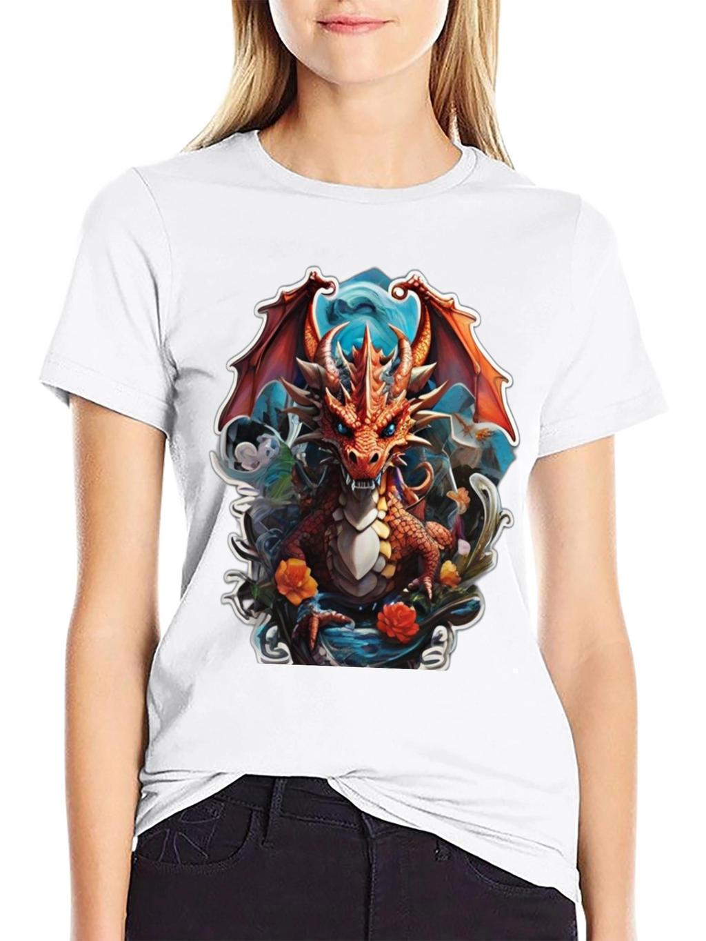 Dragon Graphic Tee - Fantasy Art Shirt
