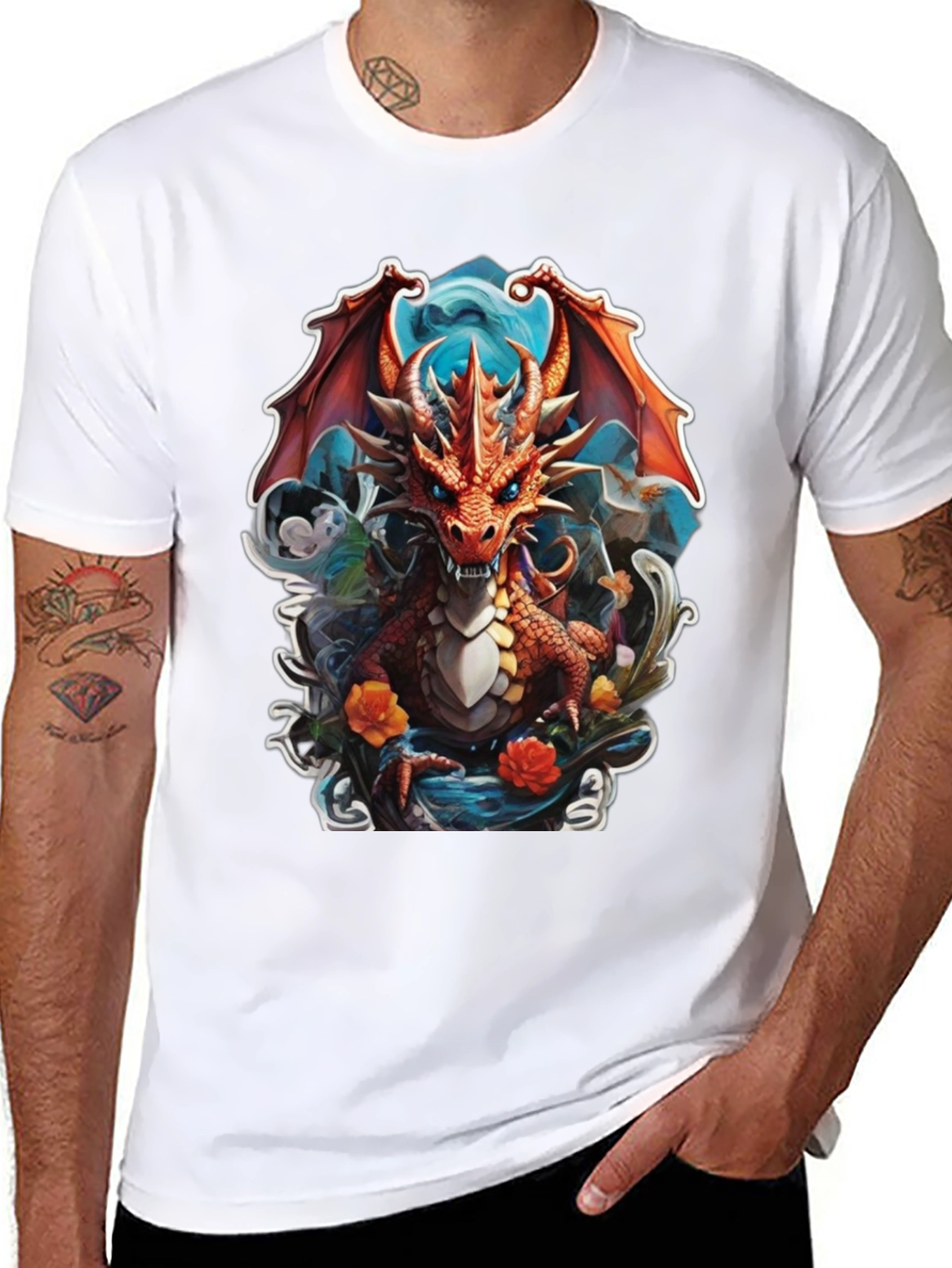 Dragon Graphic Tee - Fantasy Art Shirt