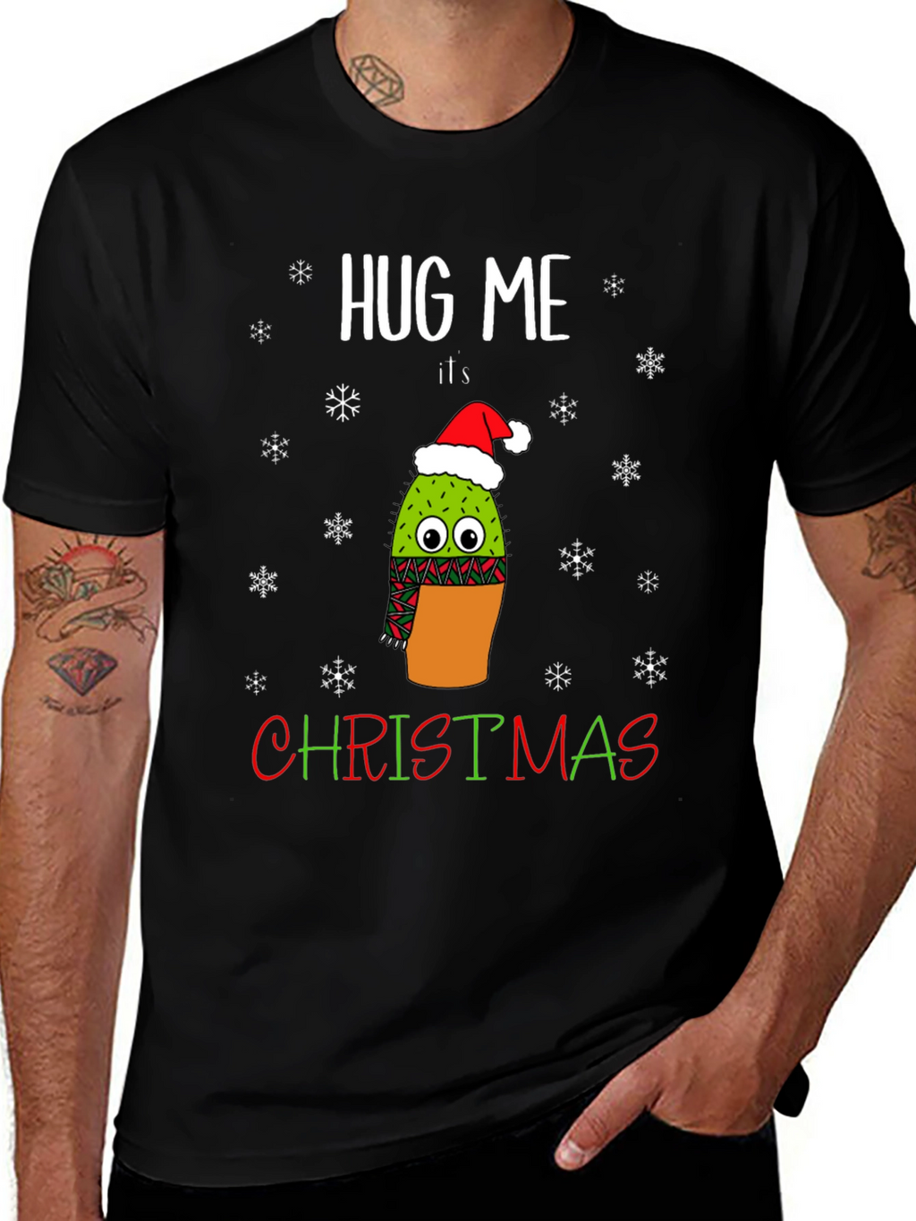 Hug Me Its Christmas Cactus T-Shirt