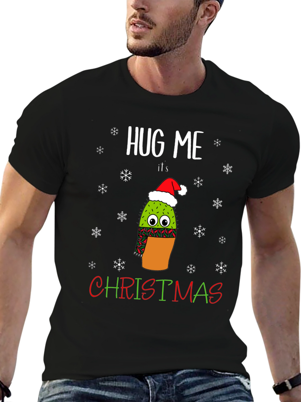 Hug Me Its Christmas Cactus T-Shirt