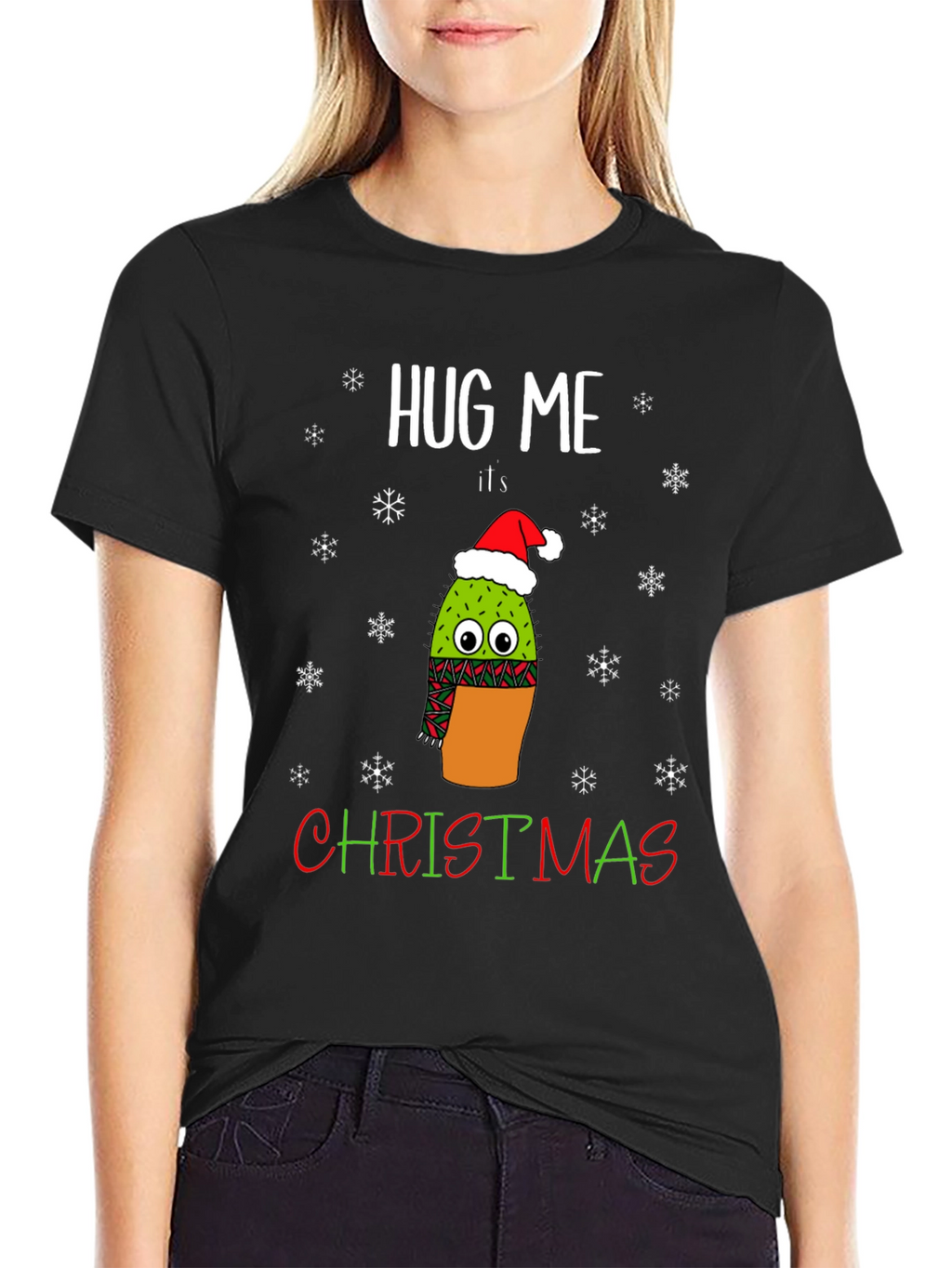 Hug Me Its Christmas Cactus T-Shirt