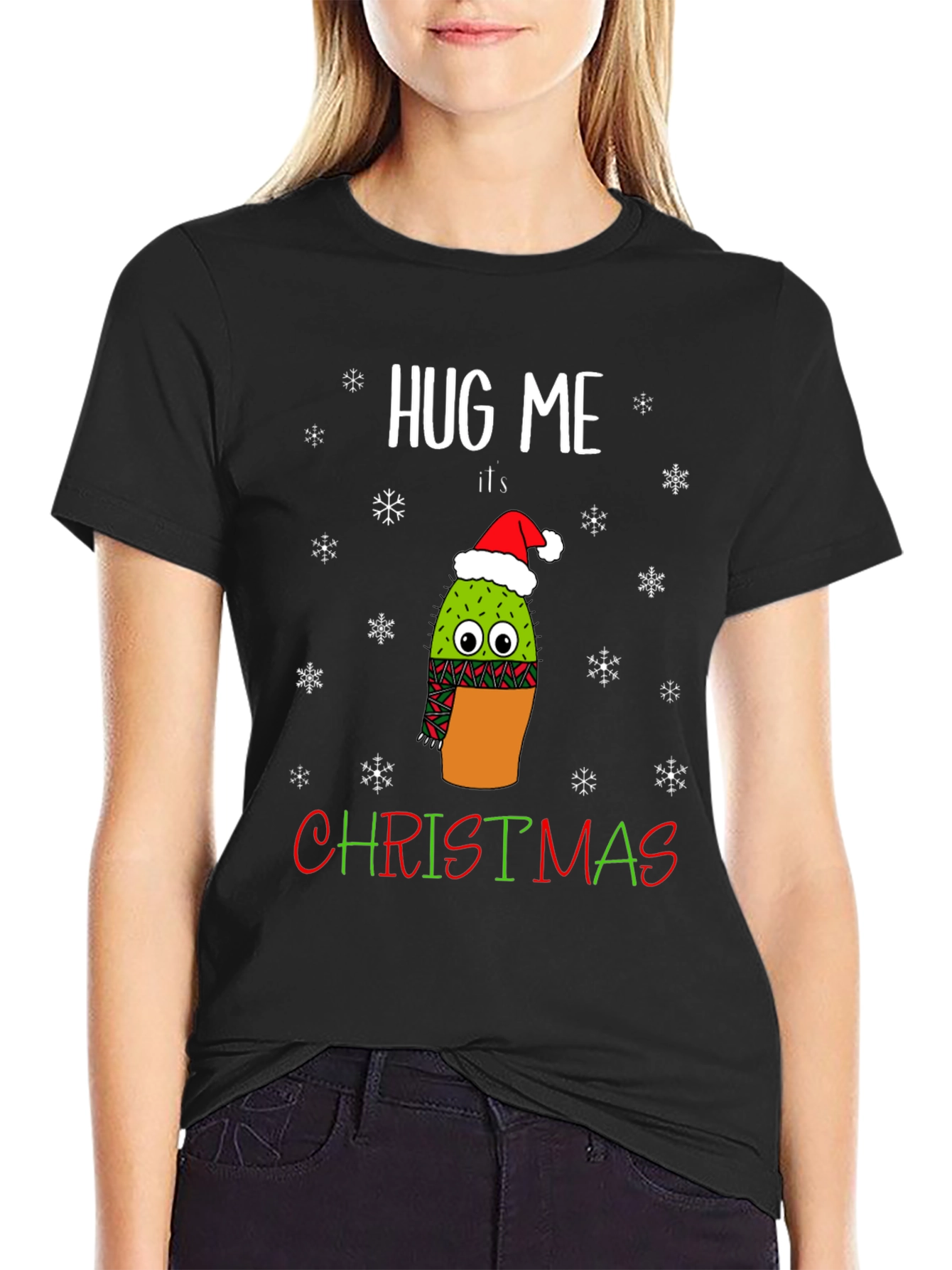 Hug Me Its Christmas Cactus T-Shirt