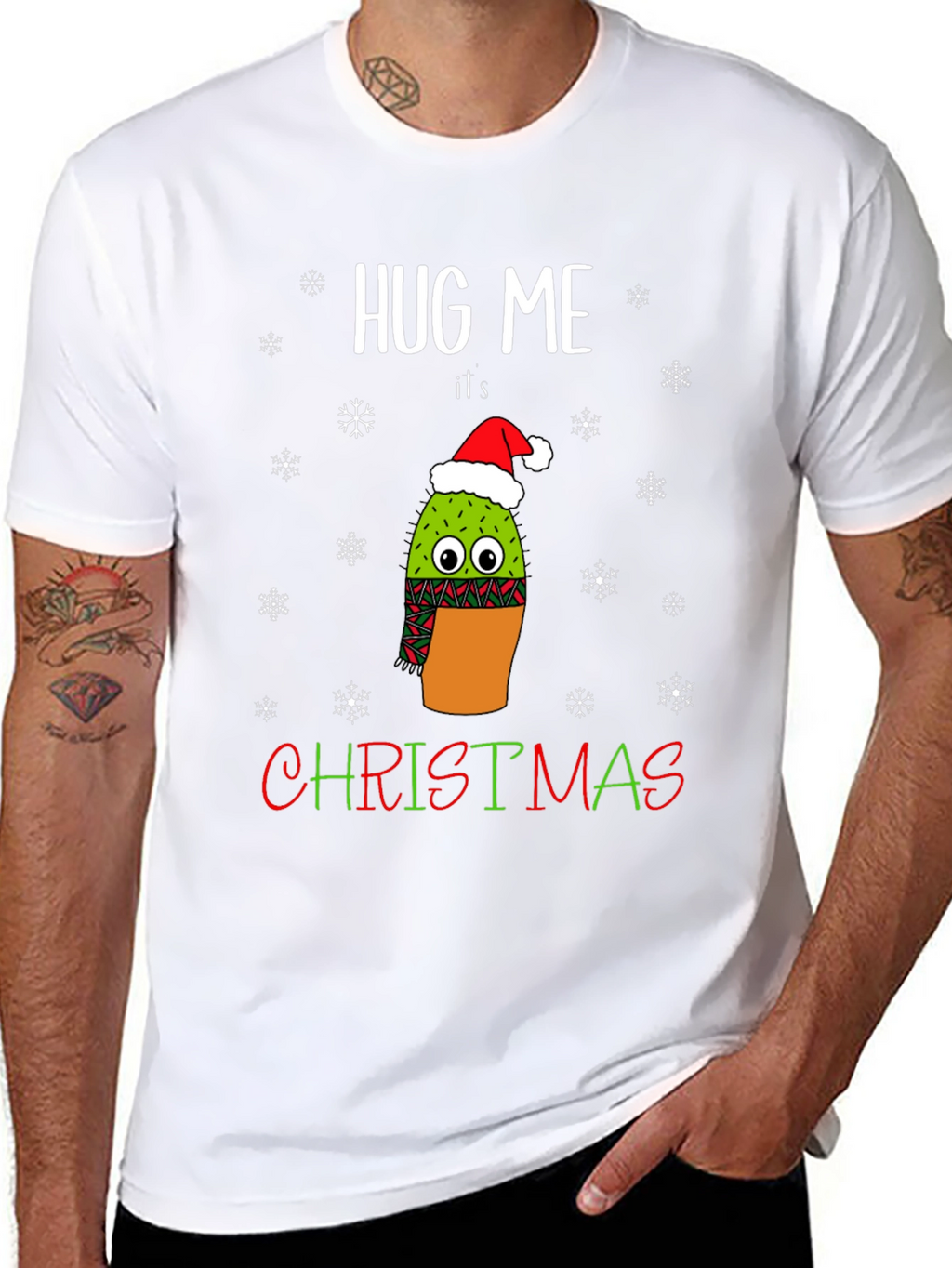 Hug Me Its Christmas Cactus T-Shirt