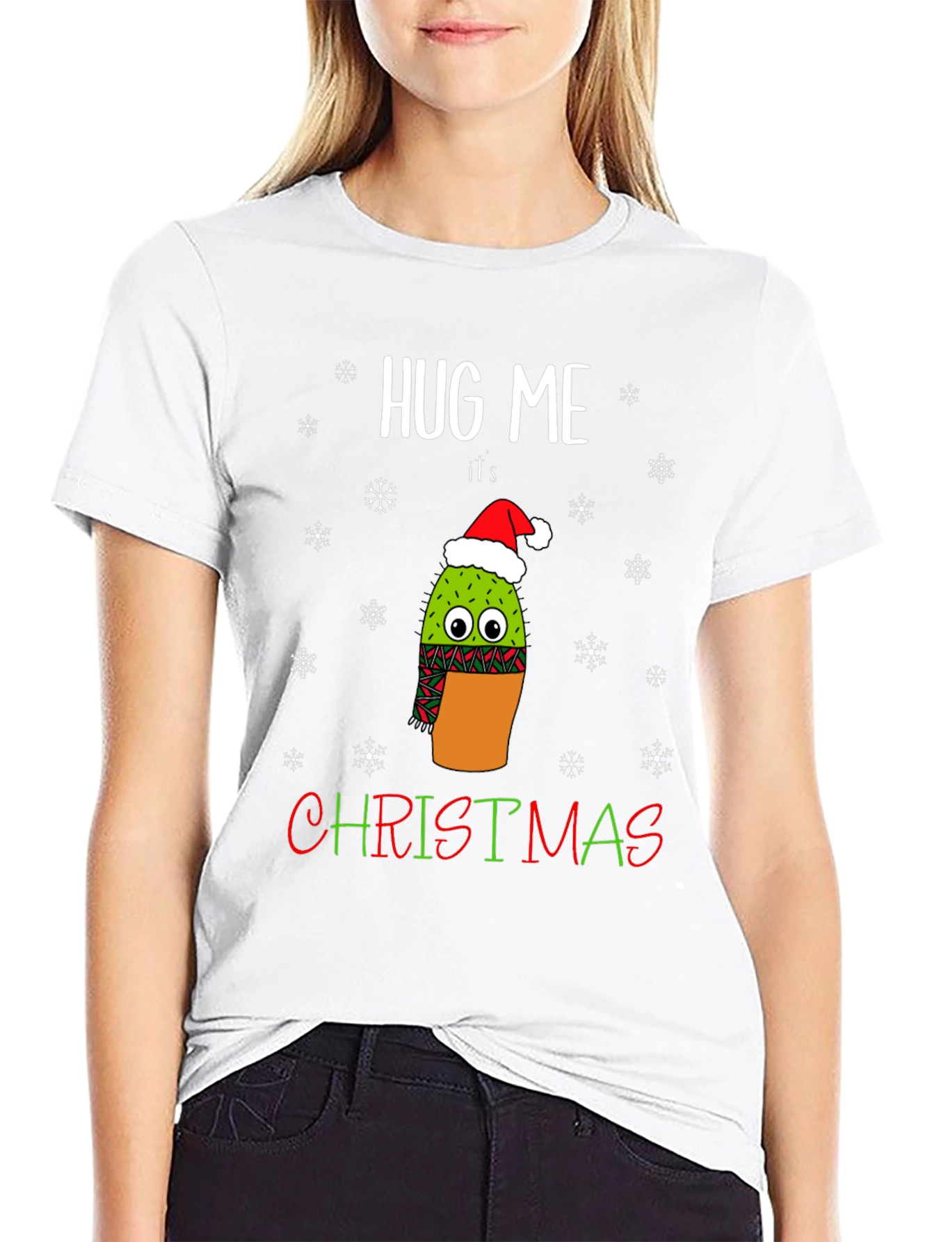 Hug Me Its Christmas Cactus T-Shirt