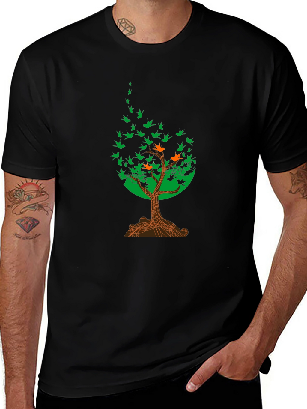 Natures Flight T-Shirt: Tree of Birds Design