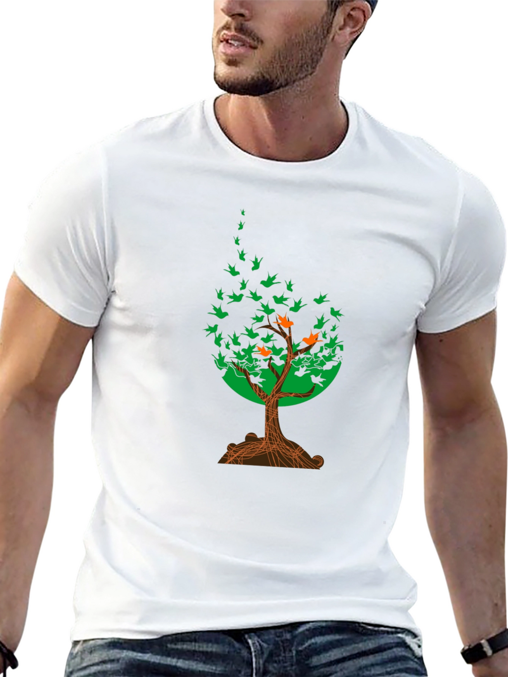 Natures Flight T-Shirt: Tree of Birds Design