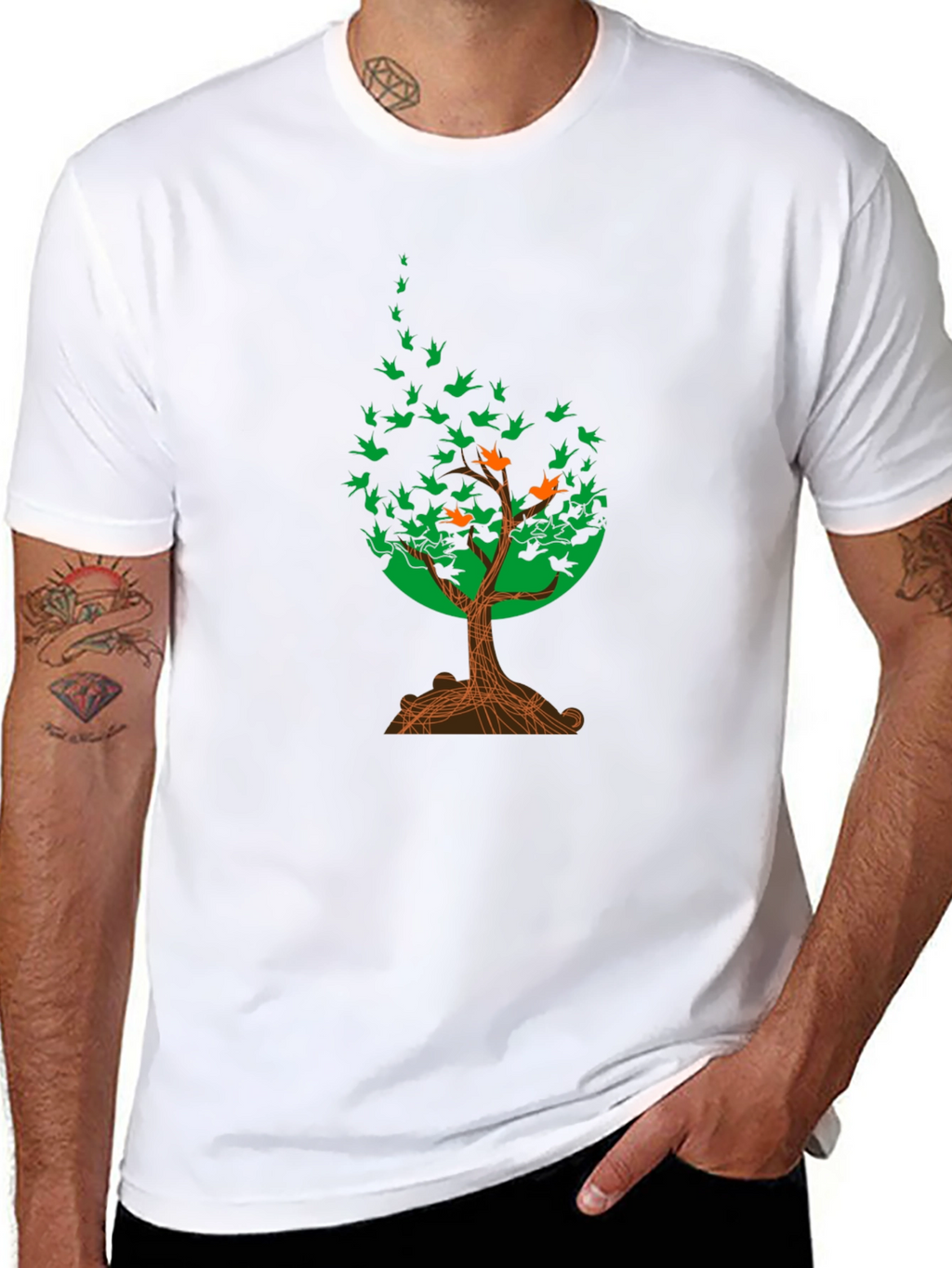 Natures Flight T-Shirt: Tree of Birds Design