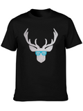 Cool Deer Graphic Tee - Black Casual Shirt