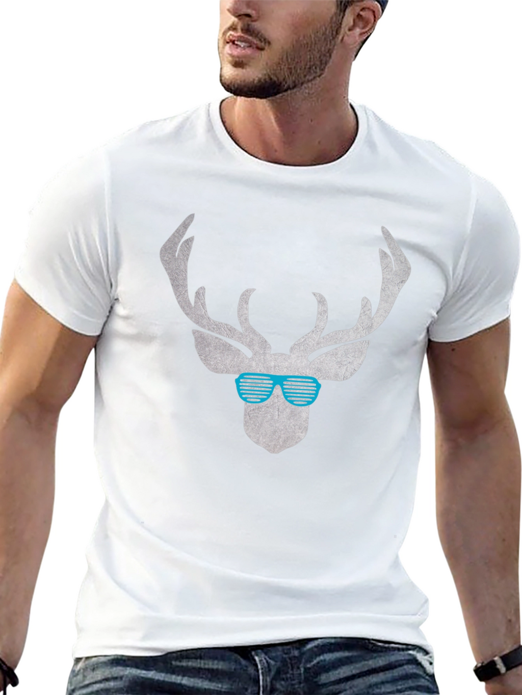 Cool Deer Graphic Tee - Black Casual Shirt