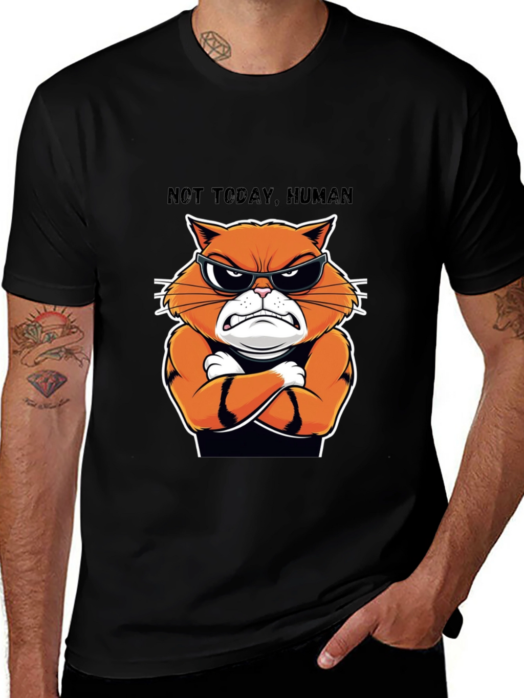 Not Today Human Cat T-Shirt - Funny Feline Tee