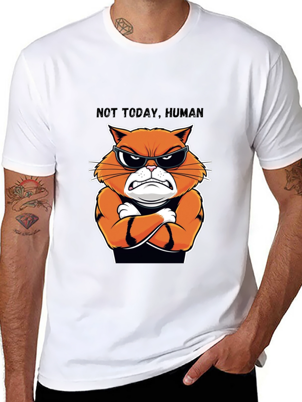 Not Today Human Cat T-Shirt - Funny Feline Tee