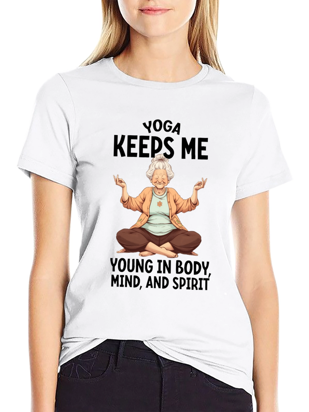Yoga Keeps Me Young Graphic T-Shirt