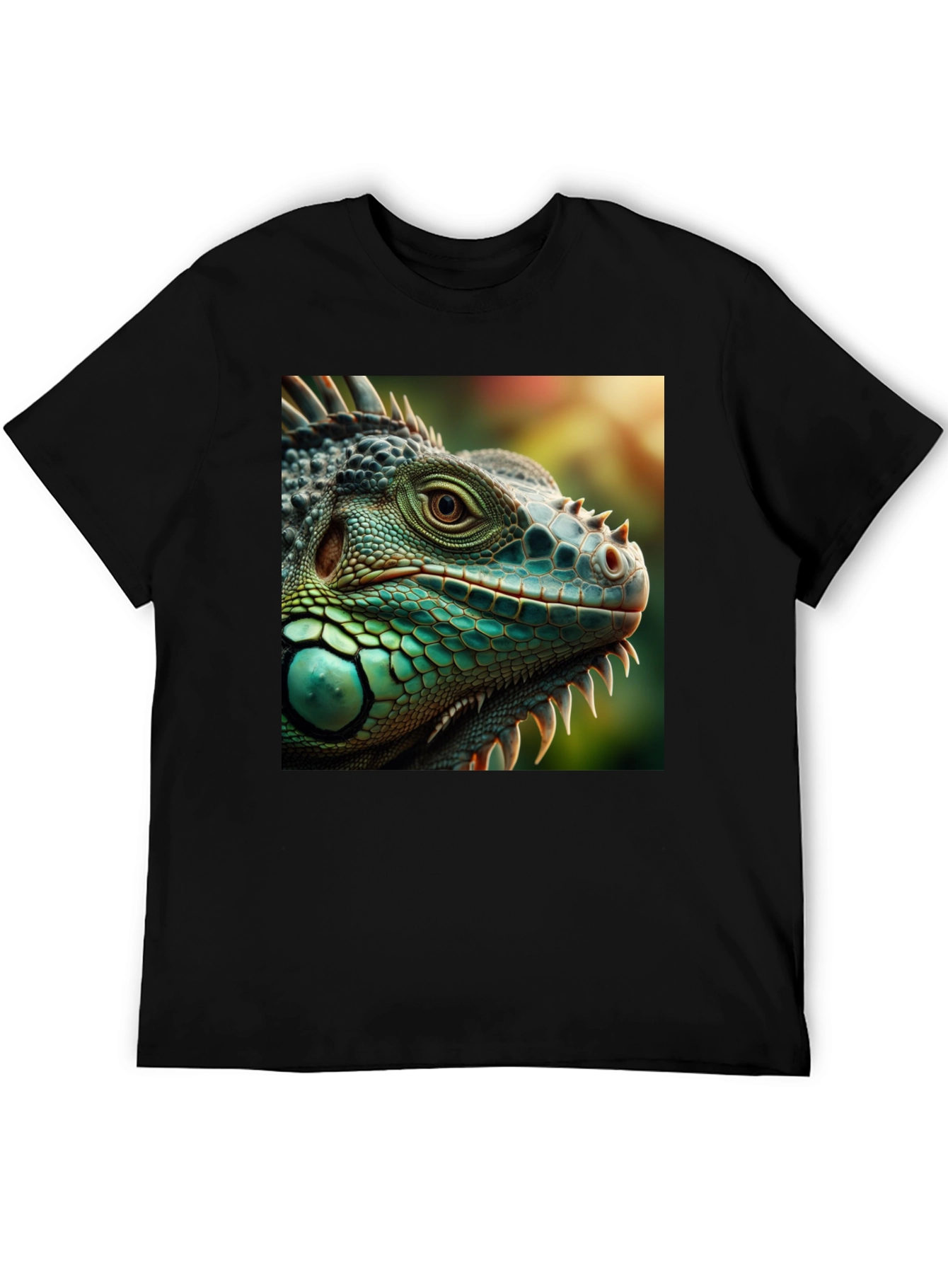 Iguana Graphic Print T-Shirt - Black