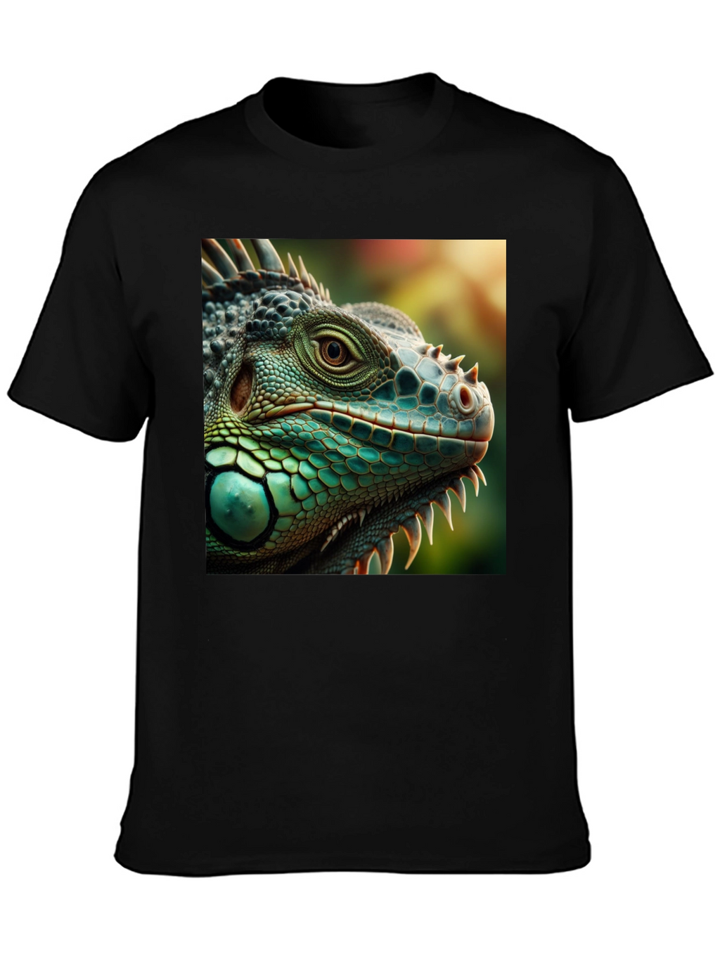 Iguana Graphic Print T-Shirt - Black
