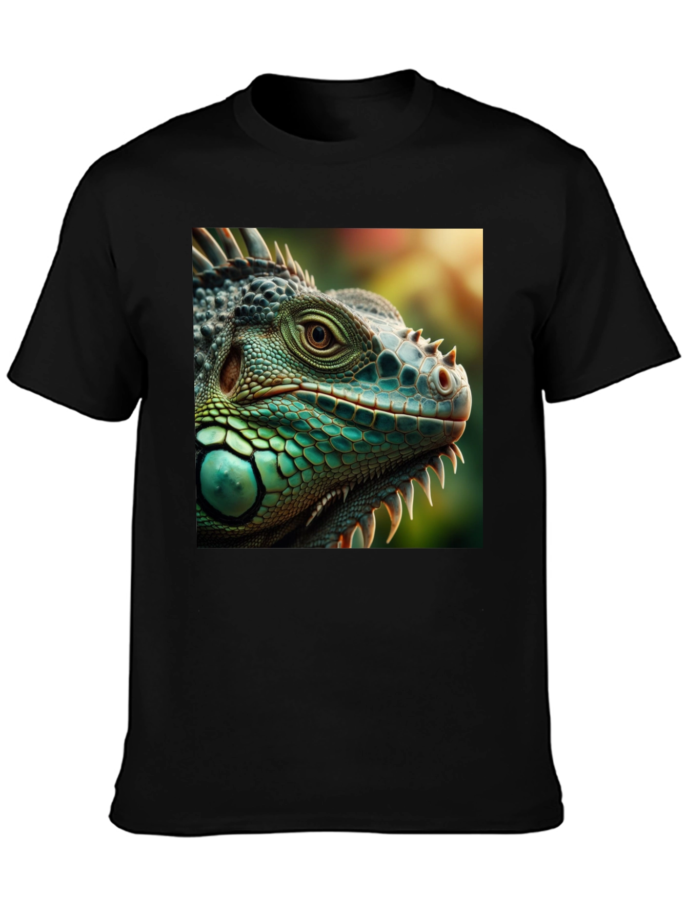 Iguana Graphic Print T-Shirt - Black
