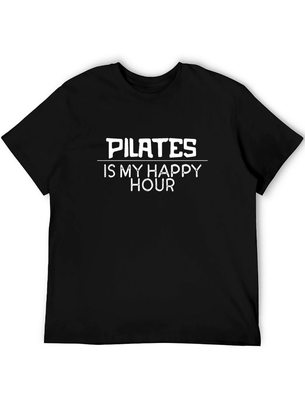 Pilates Is My Happy Hour - Black Cotton Tee