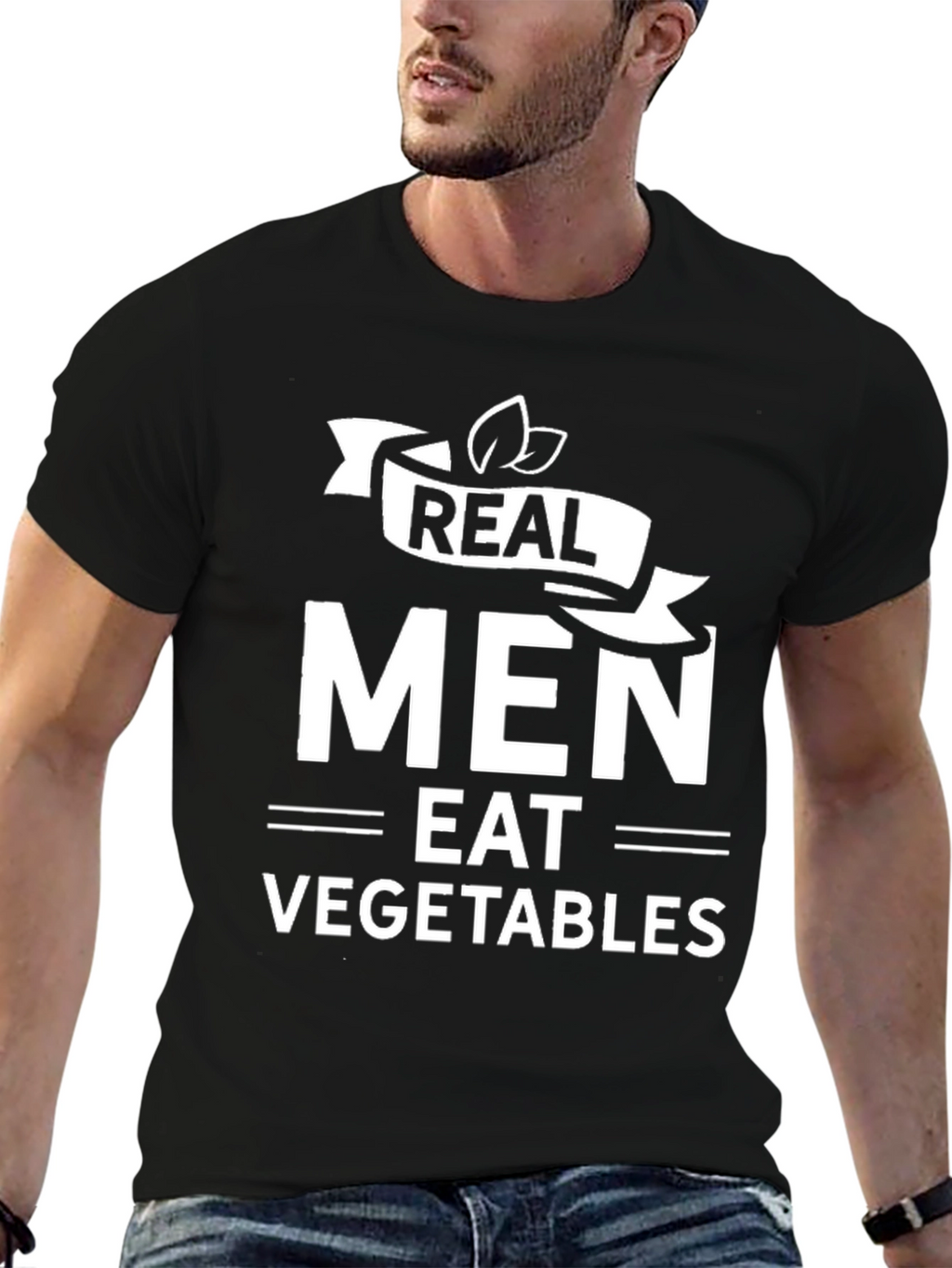 Real Men Eat Vegetables Graphic T-Shirt