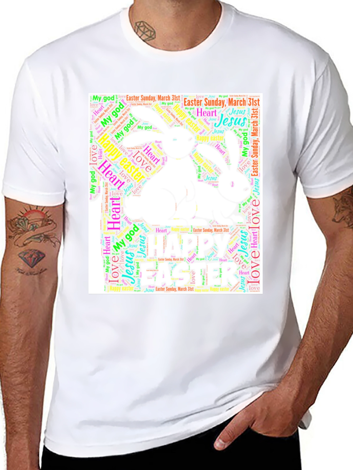 Easter Bunny Word Art T-Shirt
