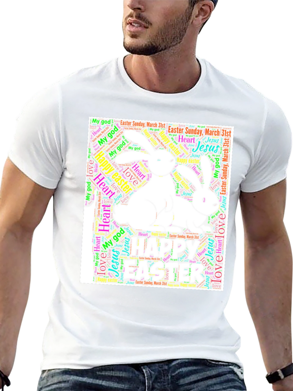 Easter Bunny Word Art T-Shirt