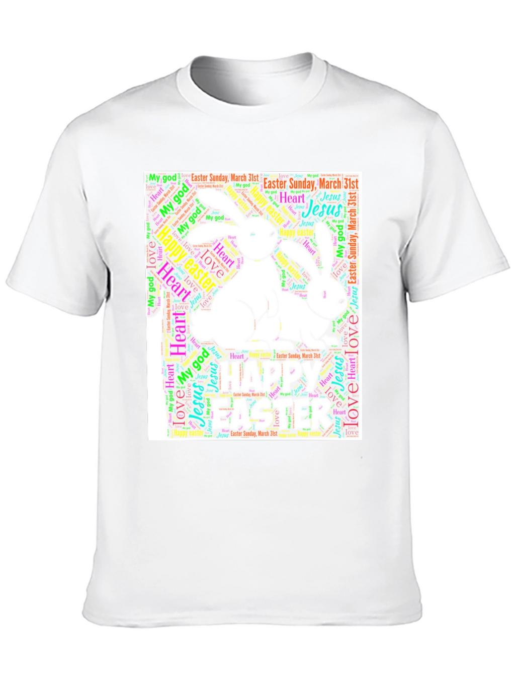 Easter Bunny Word Art T-Shirt