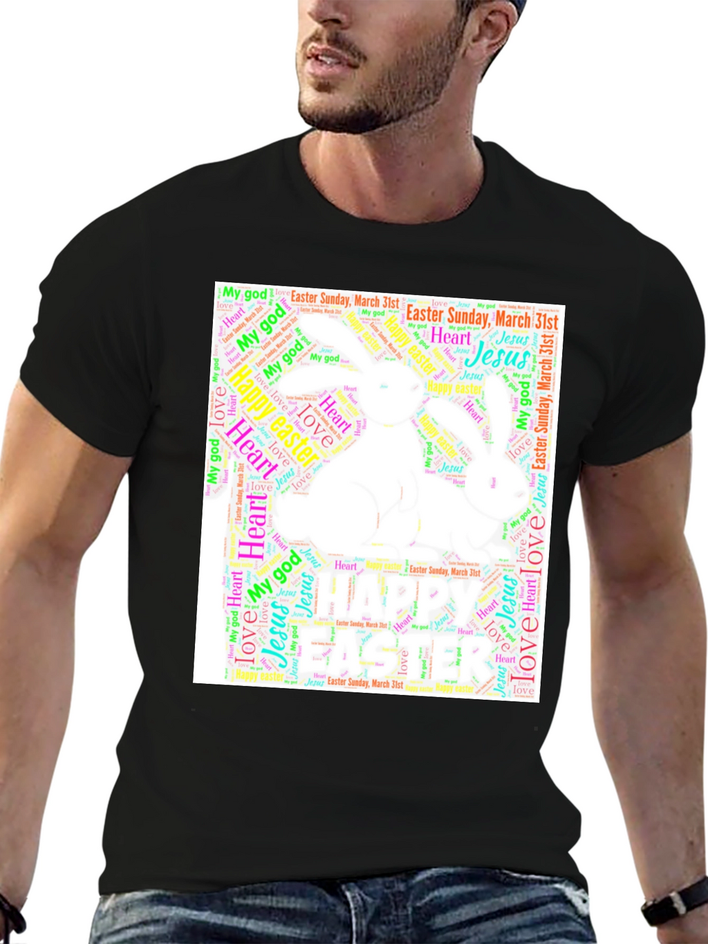 Easter Bunny Word Art T-Shirt