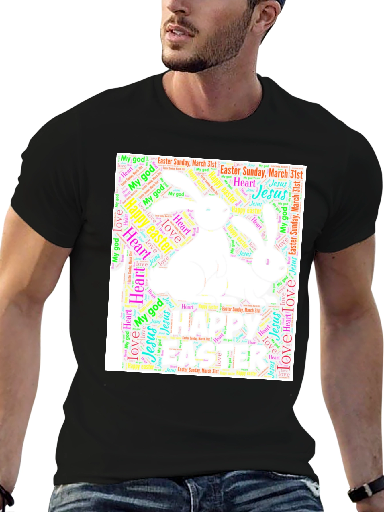 Easter Bunny Word Art T-Shirt