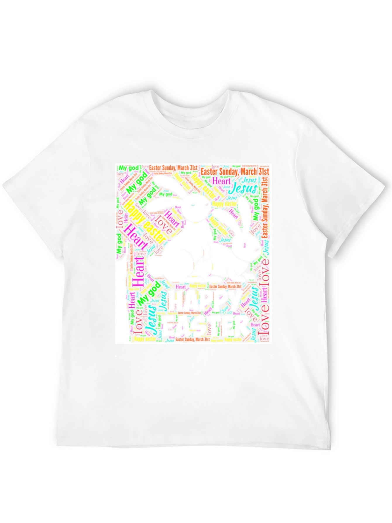 Easter Bunny Word Art T-Shirt