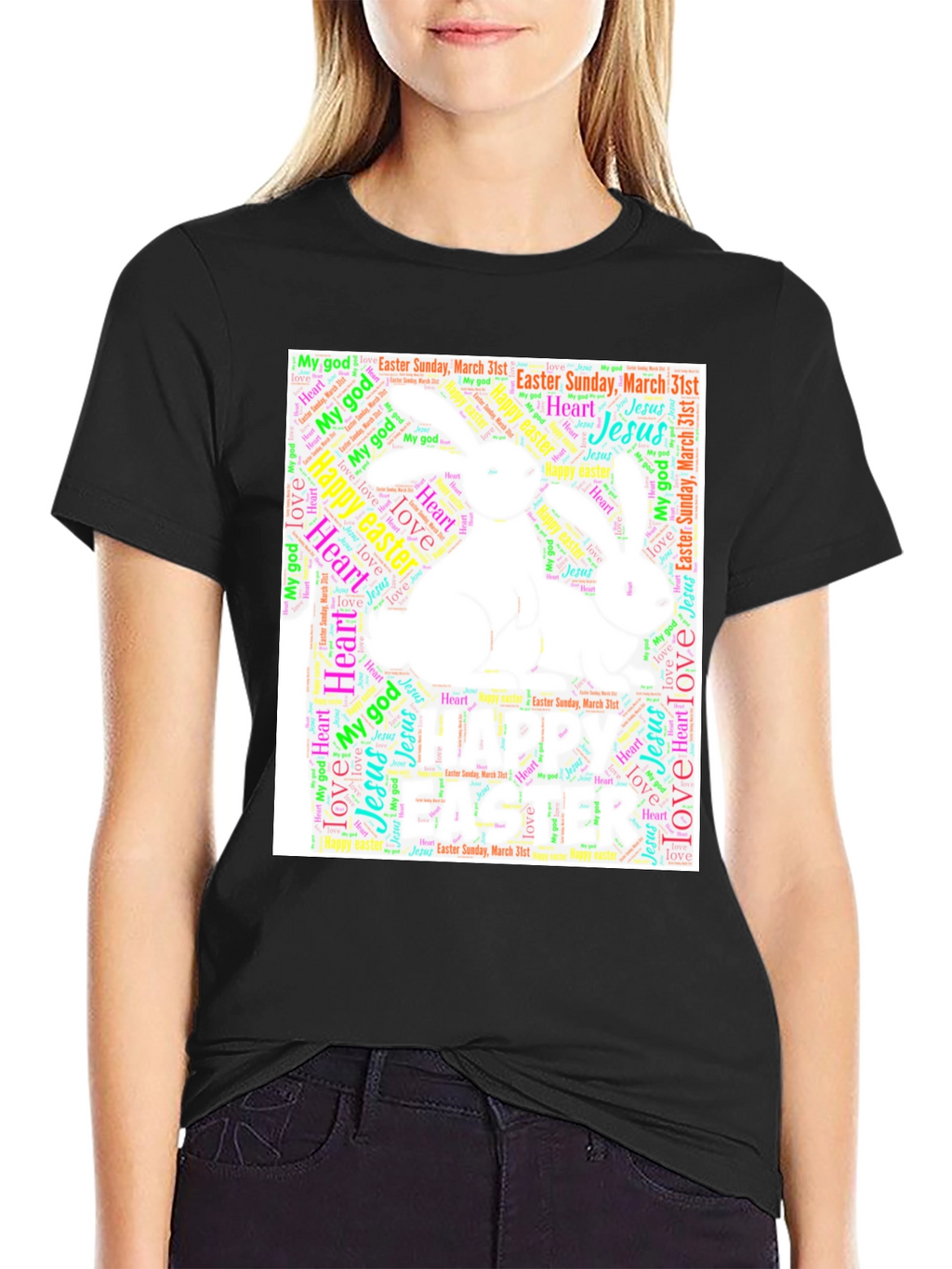 Easter Bunny Word Art T-Shirt