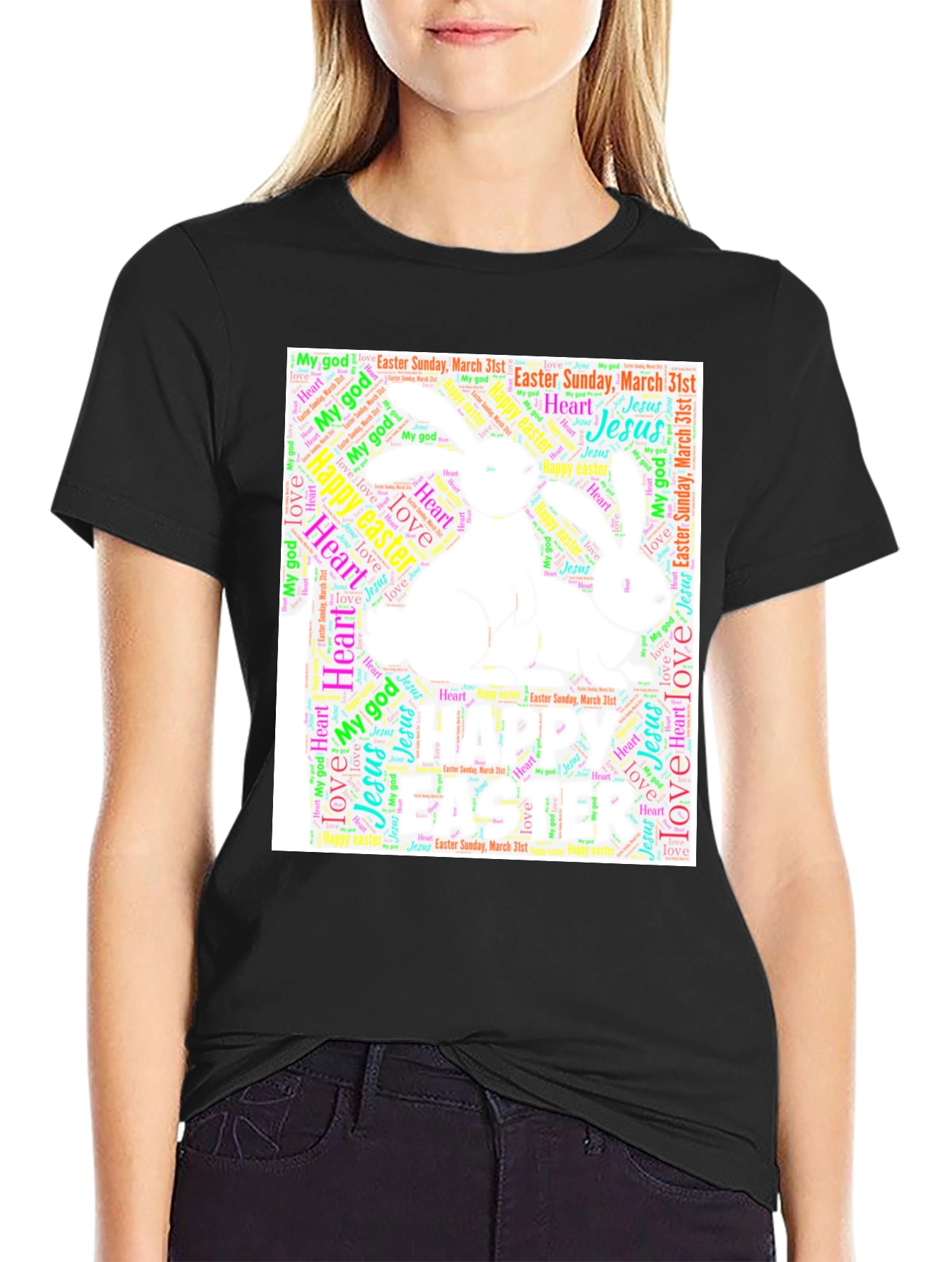 Easter Bunny Word Art T-Shirt