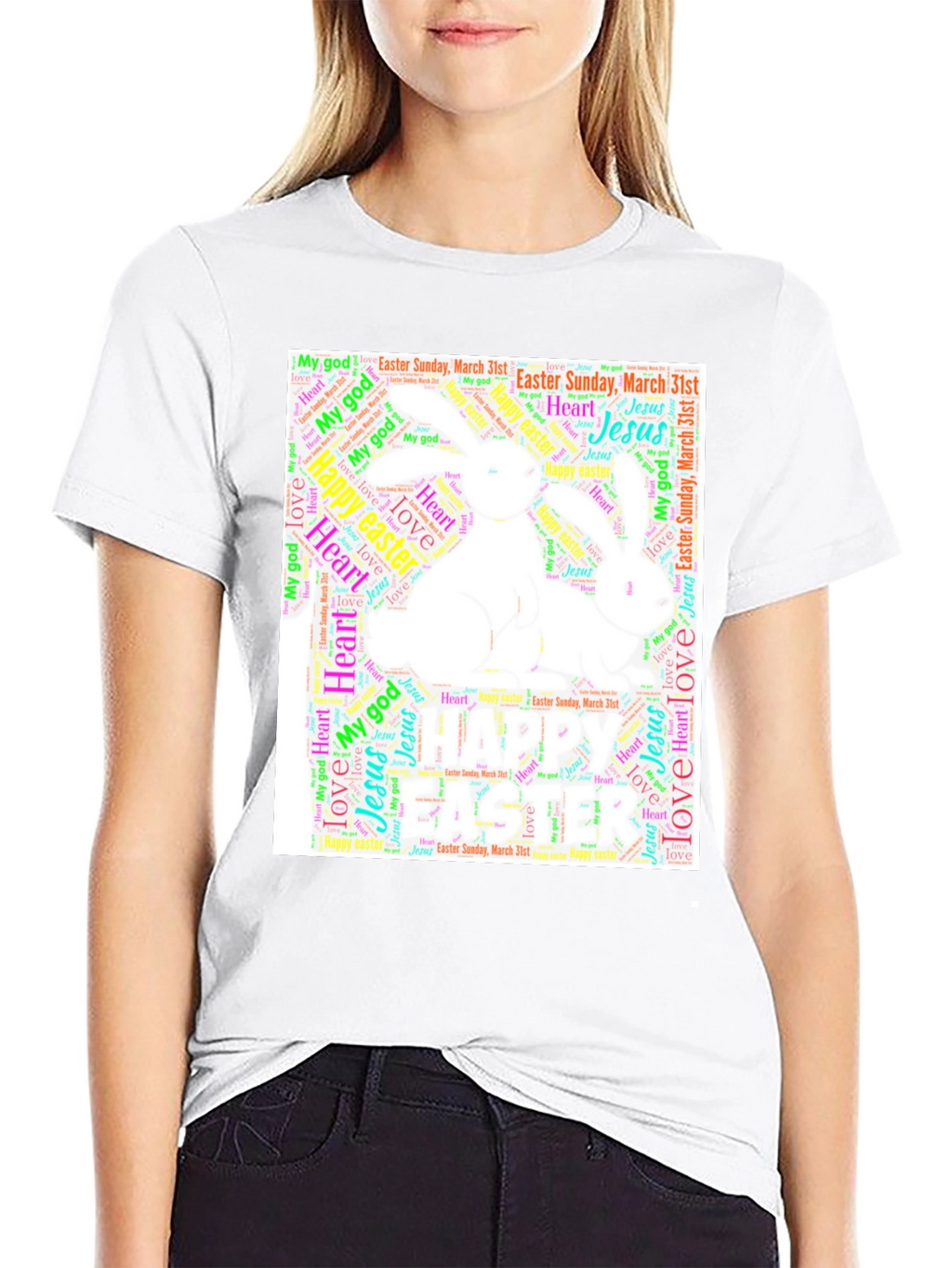 Easter Bunny Word Art T-Shirt